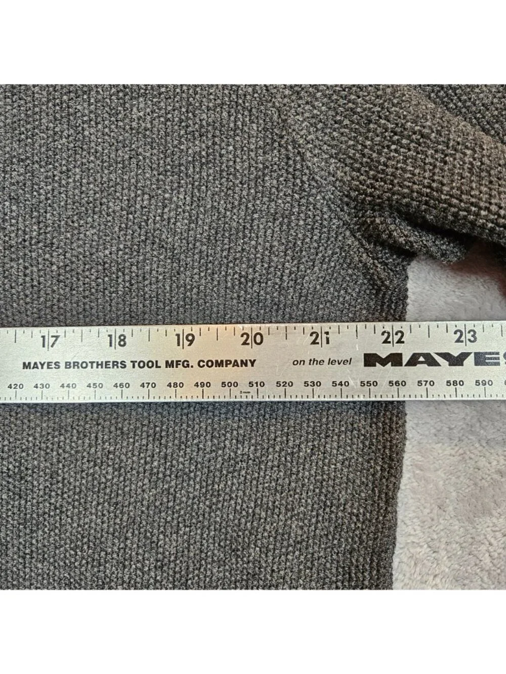Tasso Elba Mens Large Grey Cotton Long Sleeve V-Neck Sweater tight knit career